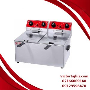 سرخ کن برقی دو لگن ۱۲ لیتری ( ۶+۶ ) بدون شیر ویکتور