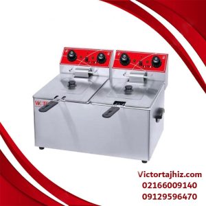 سرخ کن برقی دو لگن ۱۶ لیتری ( ۸+۸ ) بدون شیر ویکتور